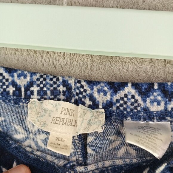 PINK REPUBLIC Holiday Legging Size XL(16-18)Geometric Floral Knit Casual - Picture 7 of 12